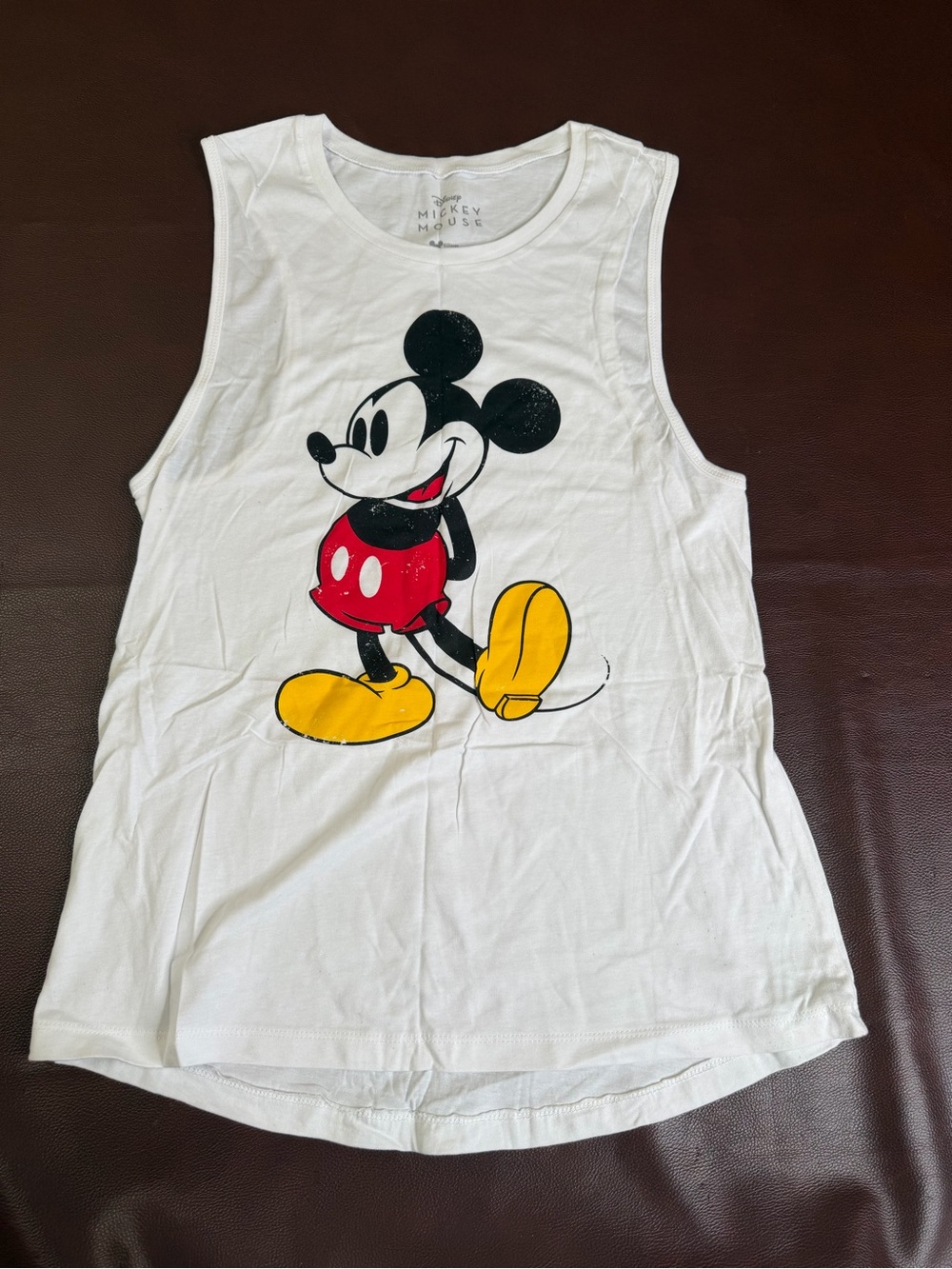 Disney Mickey Mouse White Graphic Tank Top for women